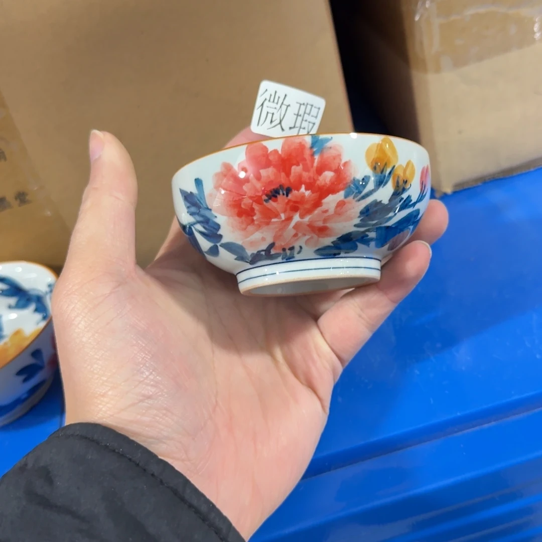 釉下手绘茶具微瑕