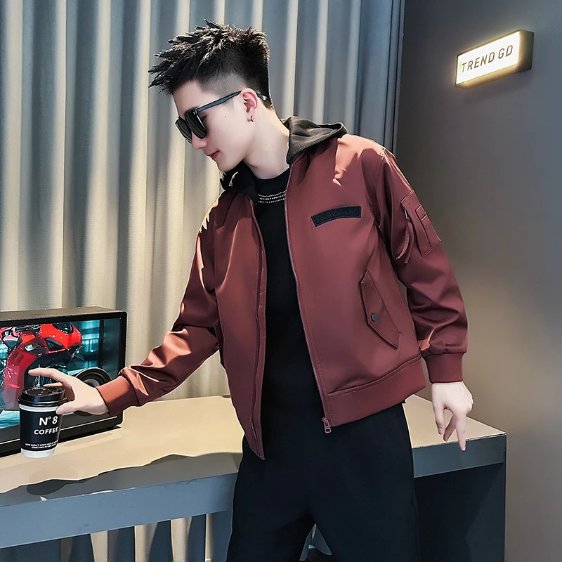 工装连帽外套男款春秋季2025新款爆款设计感可拆卸帽男装夹克上衣