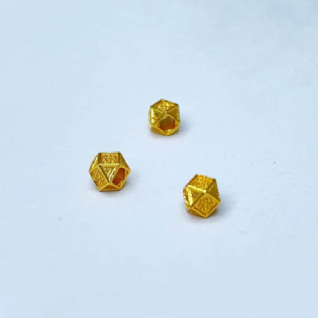 925银银制品 【萌宝饰品】H20金色菱形隔珠切面小配珠DIY配件约3mm