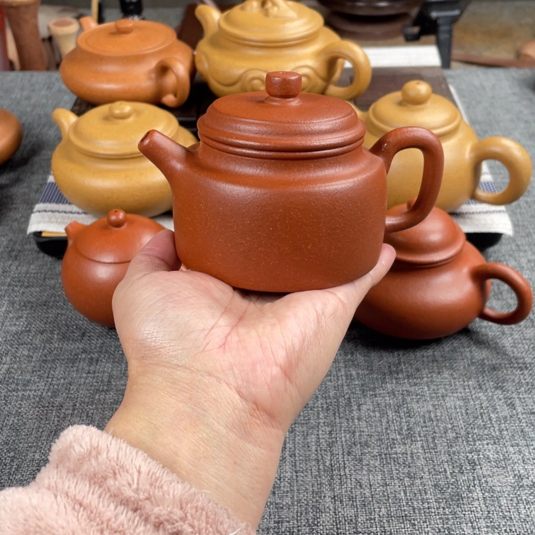 紫砂茶壶红降坡德钟全手40目210