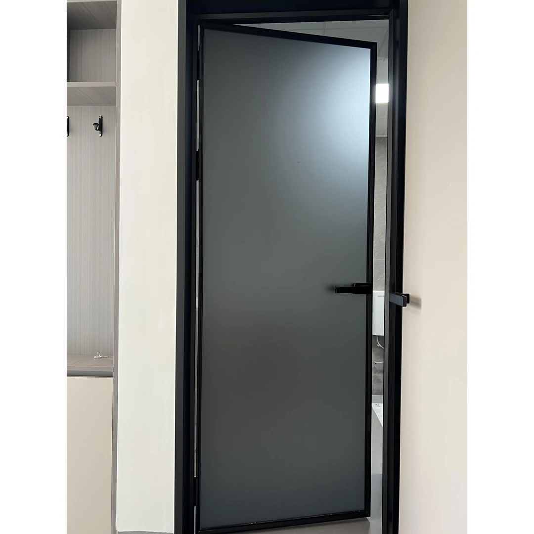 卫生间门平开门卫生间玻璃门单包套双包套平开门钛镁铝合金