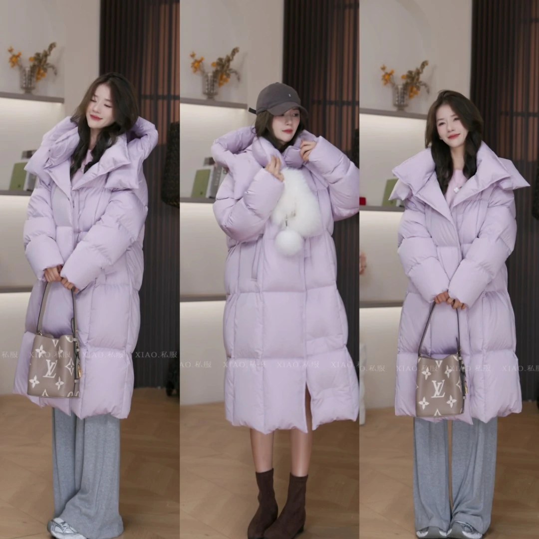 【Xiao·晓晓】95白鹅绒保暖加厚简约时尚磁吸扣中长款95鹅绒服81088