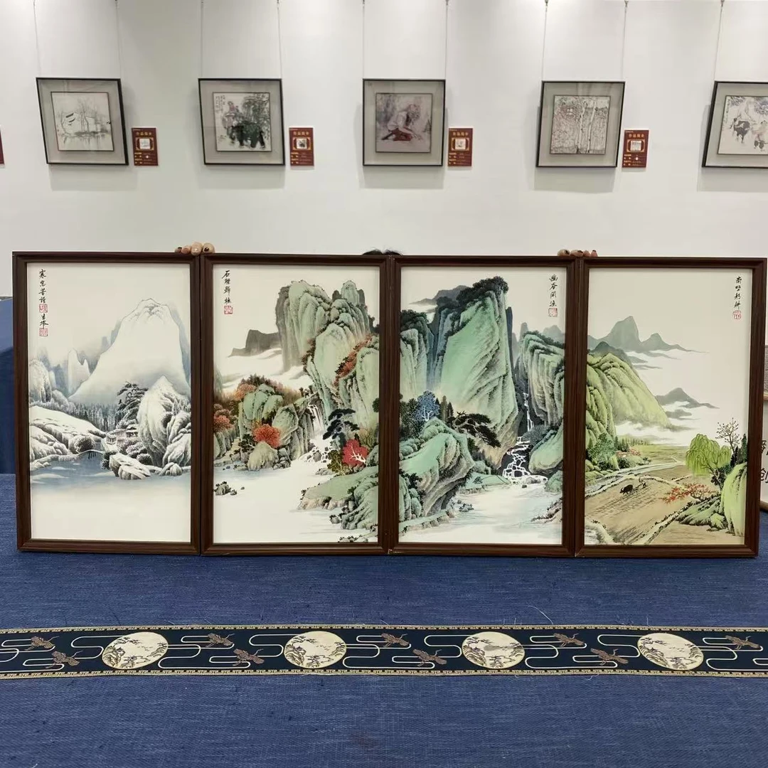 33*53竖幅-四季渔樵耕读四条屏+/周作光（带框）