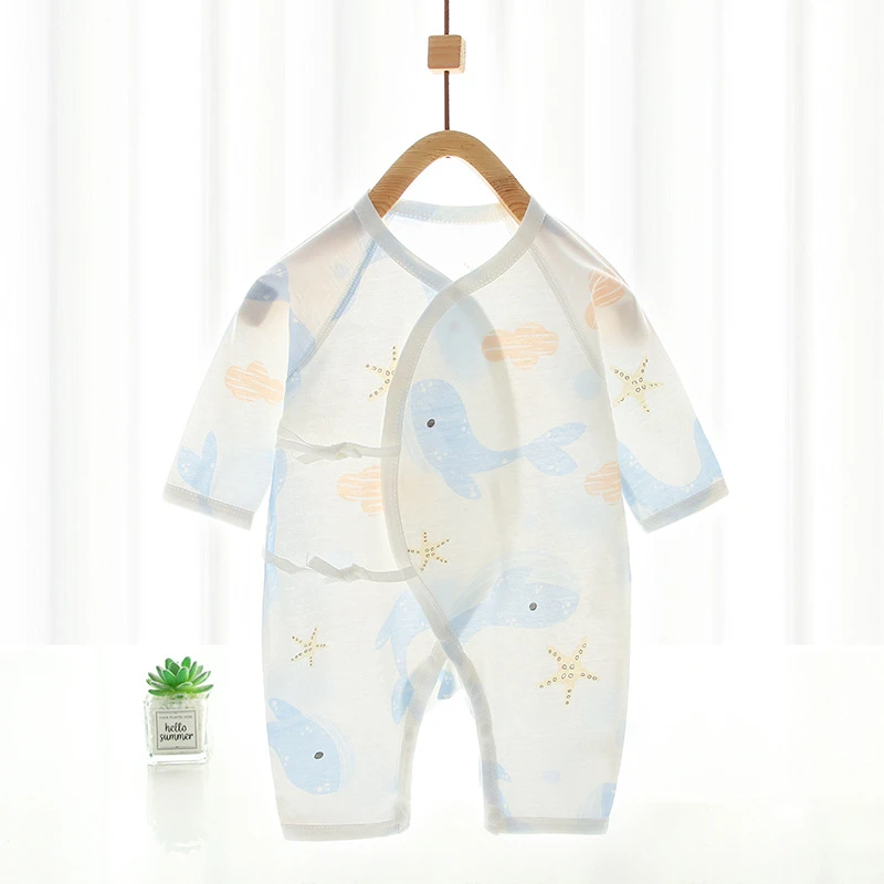 【夏款】新生儿纯棉衣服初生婴儿连体衣宝宝夏季超薄哈衣爬服蝴蝶衣