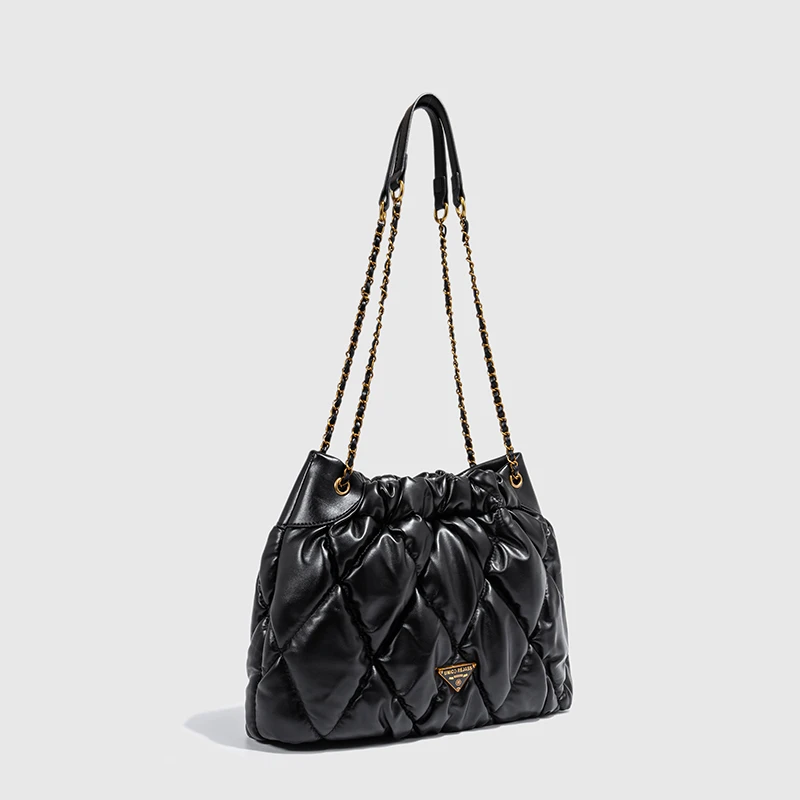 秋冬复古"垃圾袋"托特手提单肩包-50099