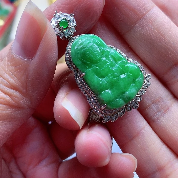 颈饰银S925镶嵌翡翠翡翠