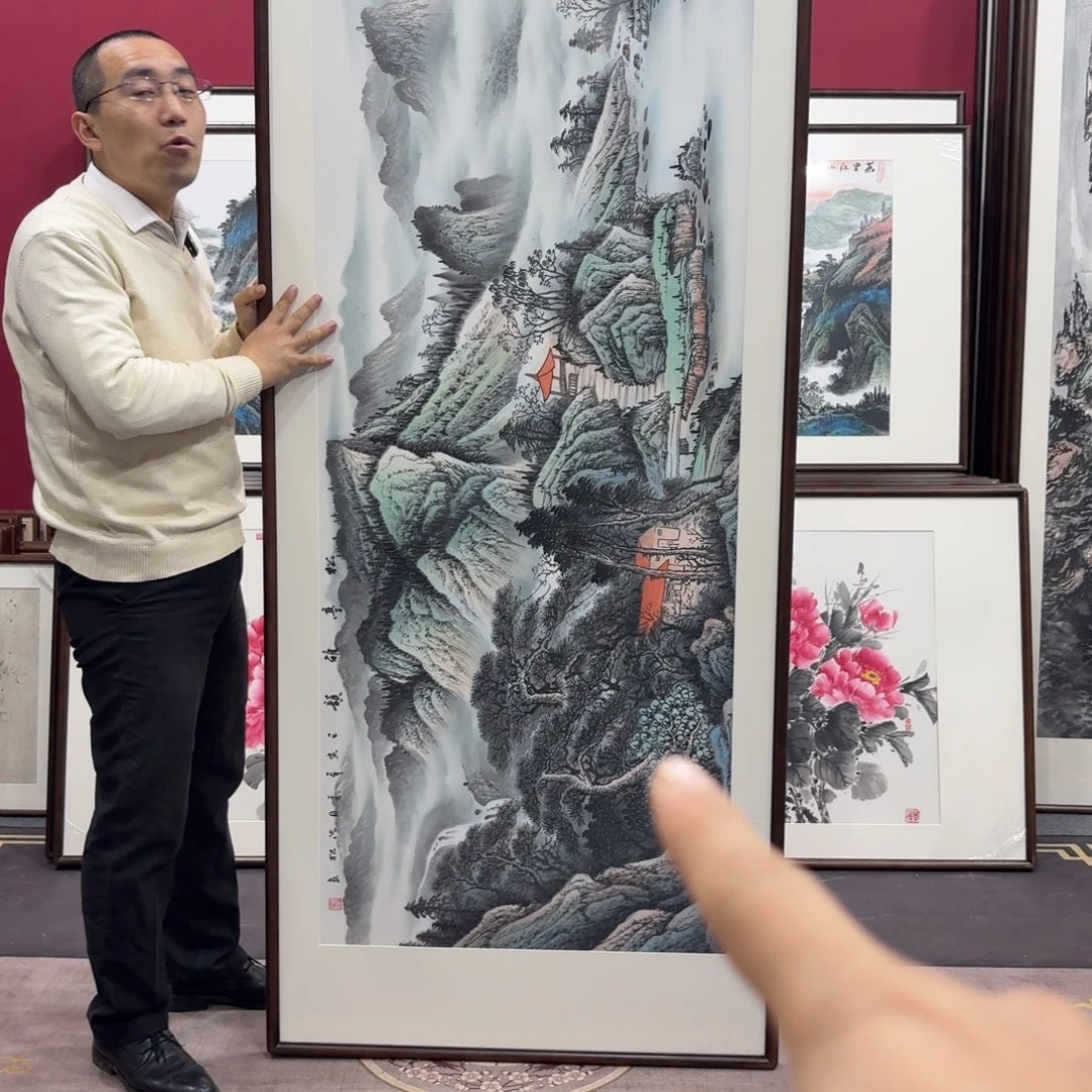 国画手绘作品带框210/80