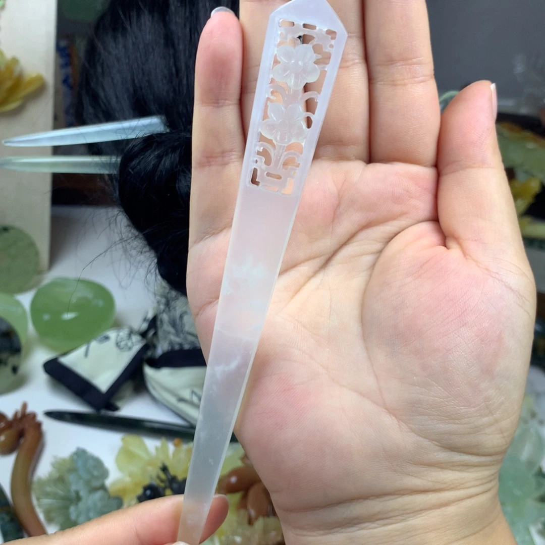 未镶嵌蛇纹石玉发簪