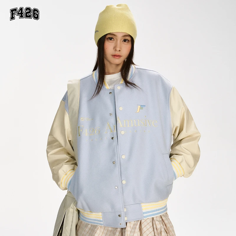 F426国潮图标字母排版棒球外套情侣穿搭春秋季外套6588