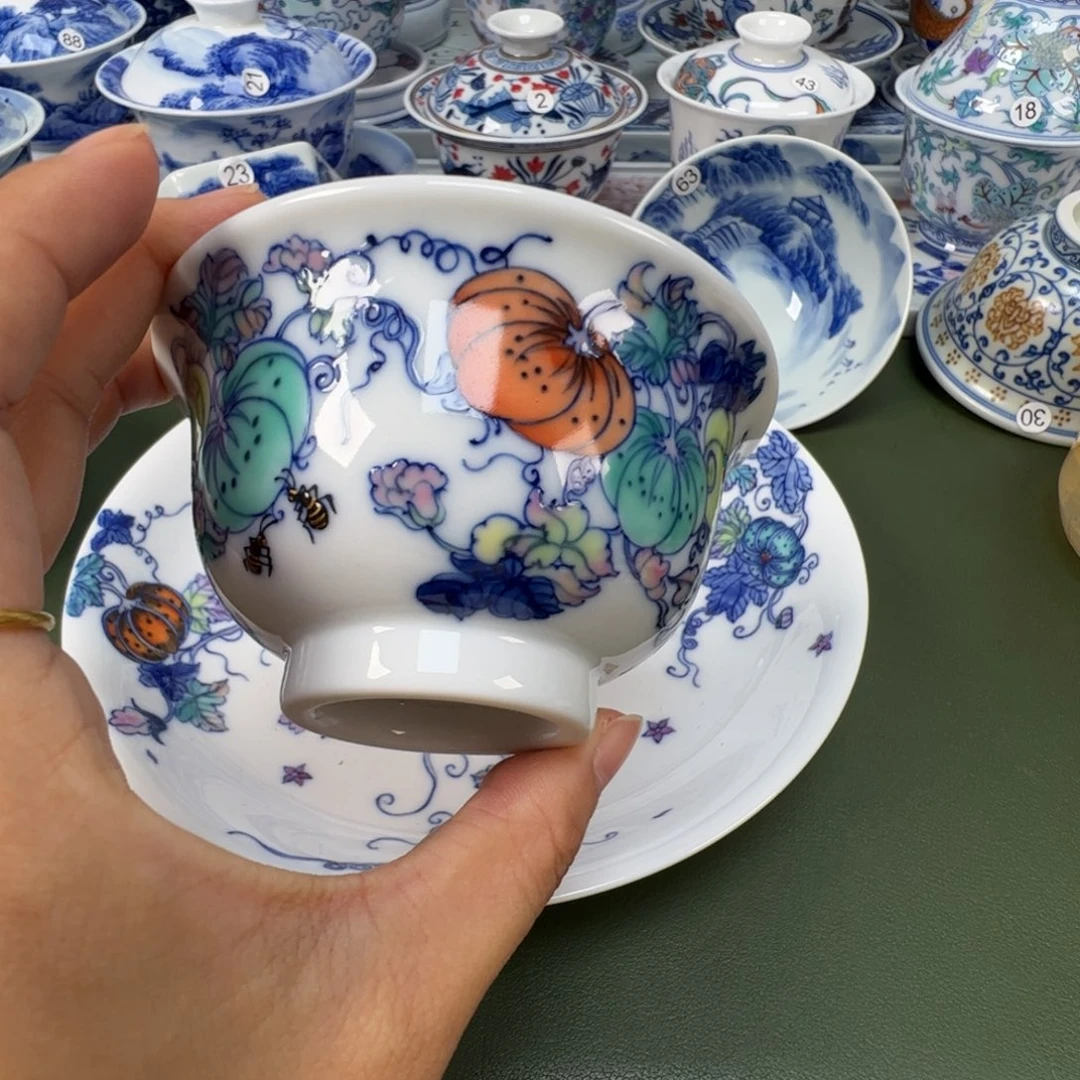 陶瓷景德镇纯手工纯手绘茶具木木29