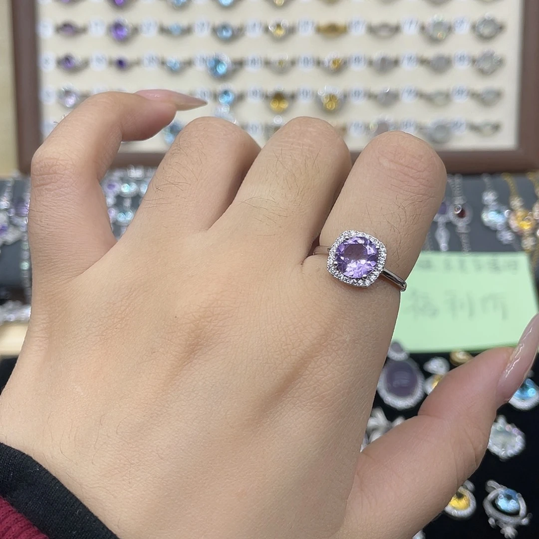 紫晶银S925镶嵌戒指