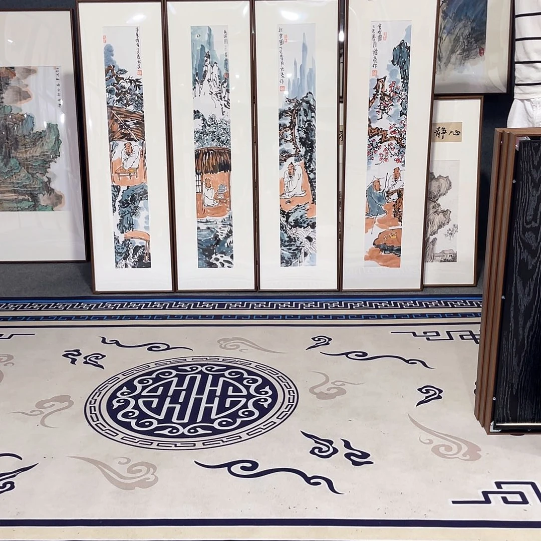 国画手绘画作品带框