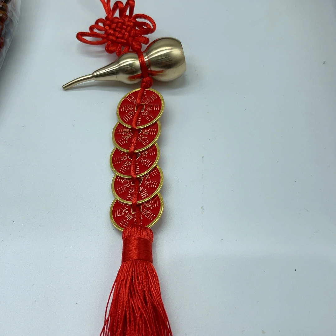 铜钱黄色大葫芦车挂