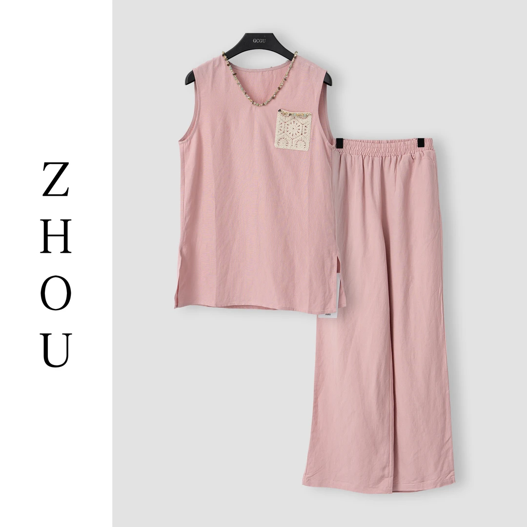 （周哥甄选）粉色时尚套装-24019