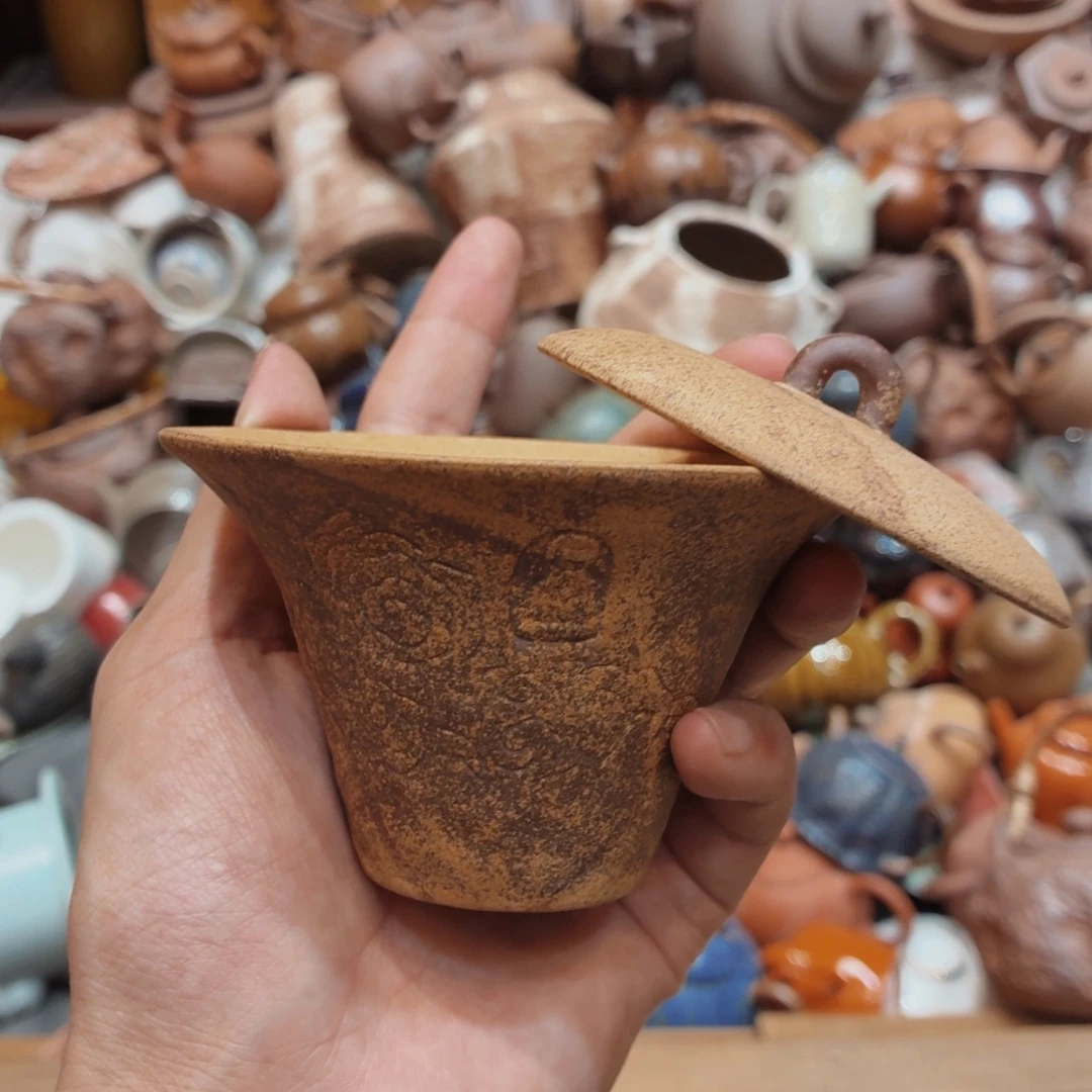 柴烧老岩泥高温茶器皿