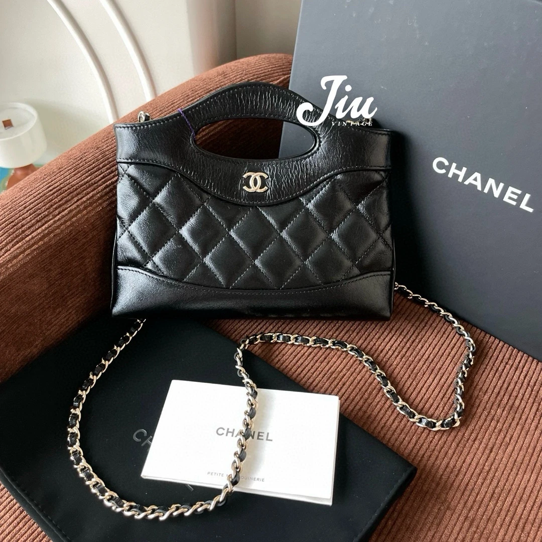 99新 Chanel/香奈儿 Chanel黑金31bagnano盒子JM12-1339