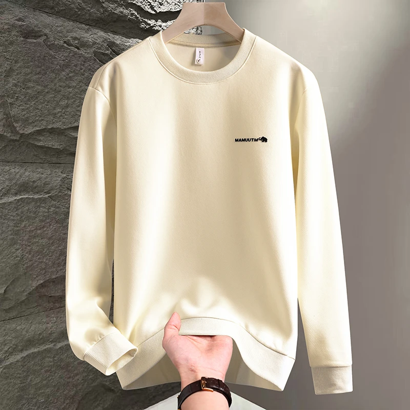 简约卫衣男秋季薄款百搭长袖T恤圆领内搭打底衫休闲潮流上衣秋衣