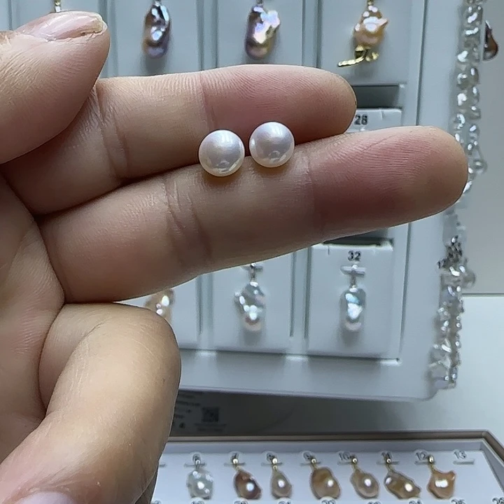 淡水珍珠银S925镶嵌巴洛克珍珠