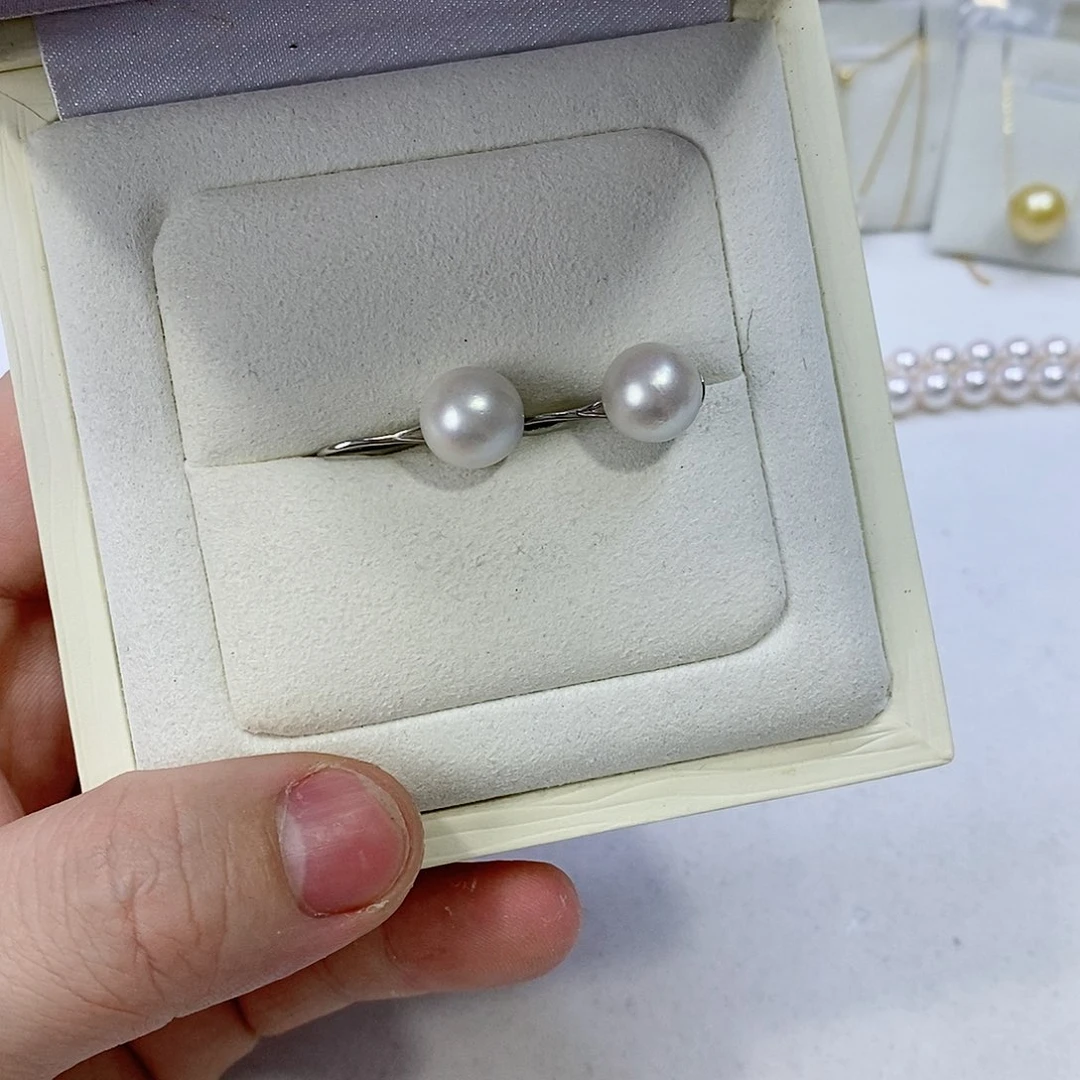 海水珍珠耳饰银S925镶嵌