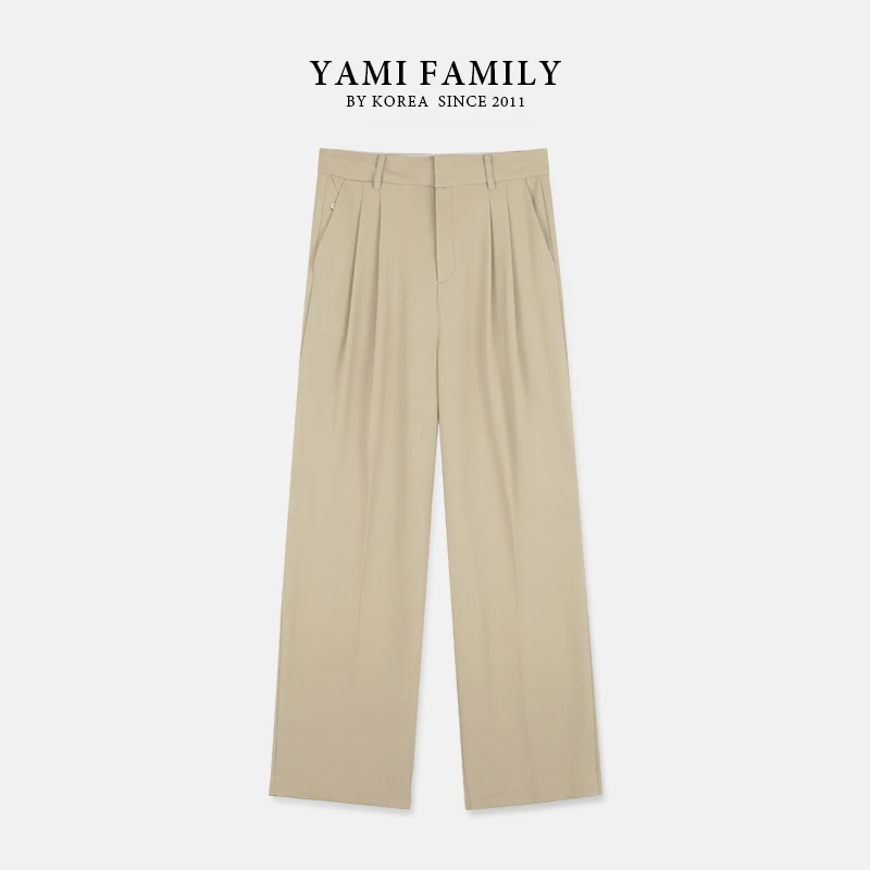 【轻盈裤】YM-XXK-2278 高腰时尚休闲百搭简约宽松纯色通勤直筒裤