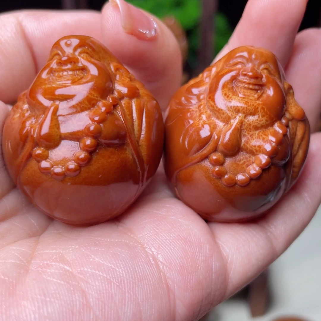 吊坠橄榄核弥勒手球