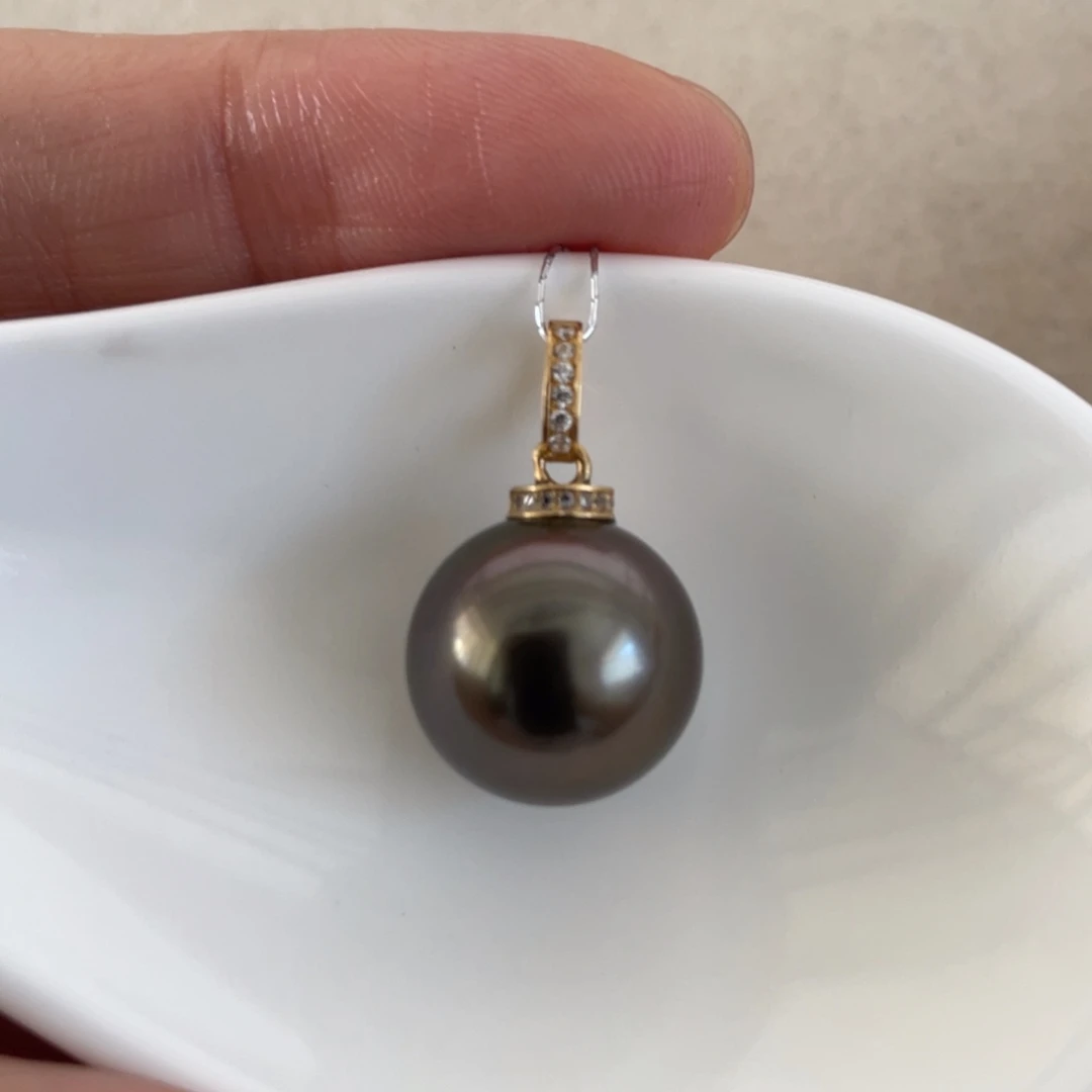 18K金镶嵌海水珍珠吊坠(赠链)13.8mm