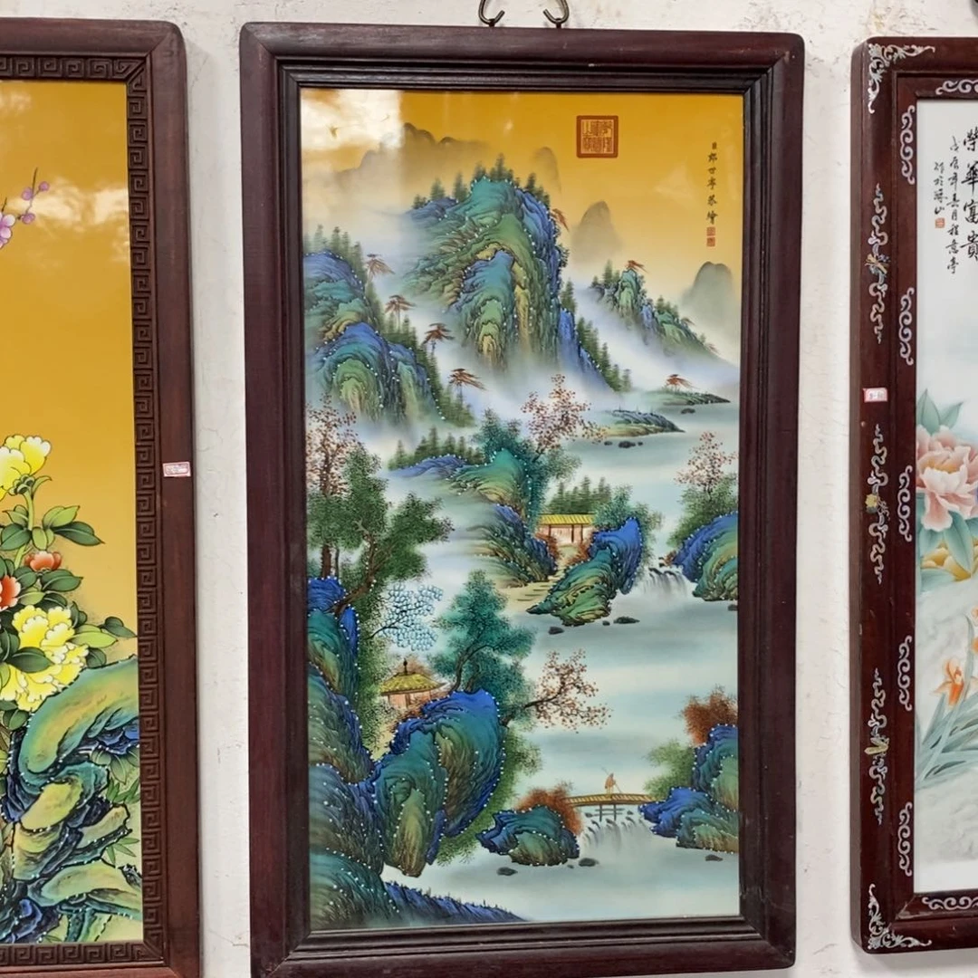 瓷片90*52 景德镇瓷板画柴窑烧制