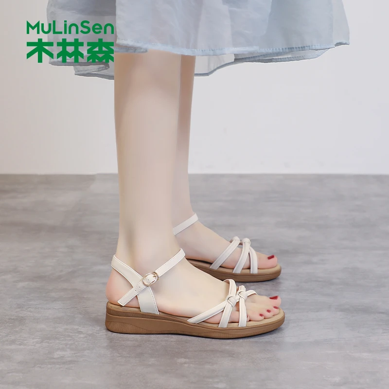 木林森凉鞋女2025新款爆款轻奢百搭时尚夏天穿裙子专用鞋子女鞋