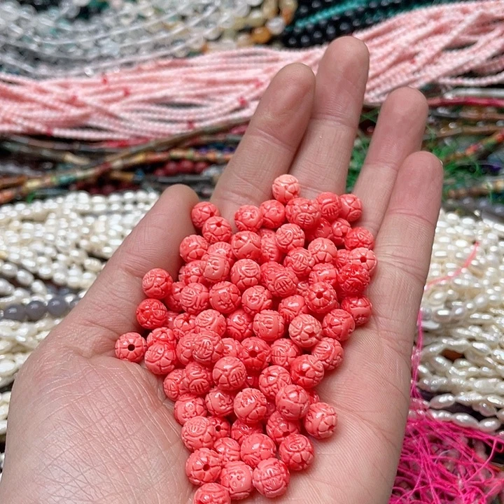 玛瑙/玉髓珠宝半成品合金50个8mm粉压