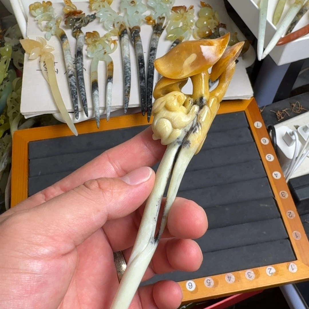 未镶嵌蛇纹石玉发饰