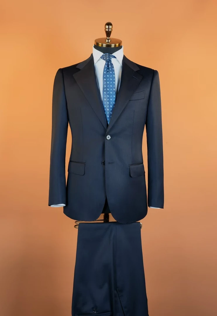 黑色藏青男士休闲后中开衩男式西服套装新郎面试西装男装时尚