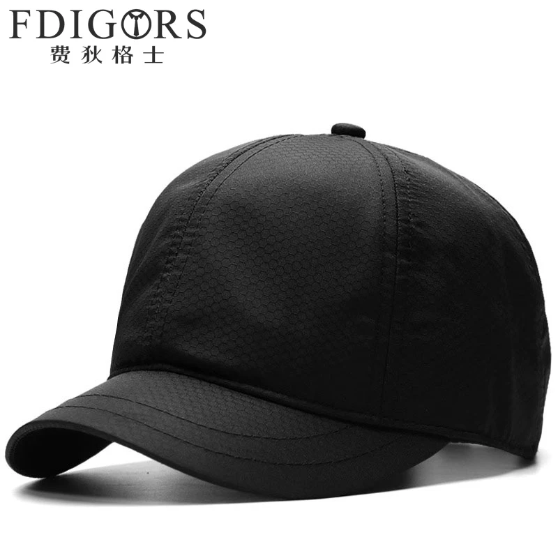 FDIGORS速干帽子男款夏季黑色短帽檐薄款防晒鸭舌帽运动棒球帽