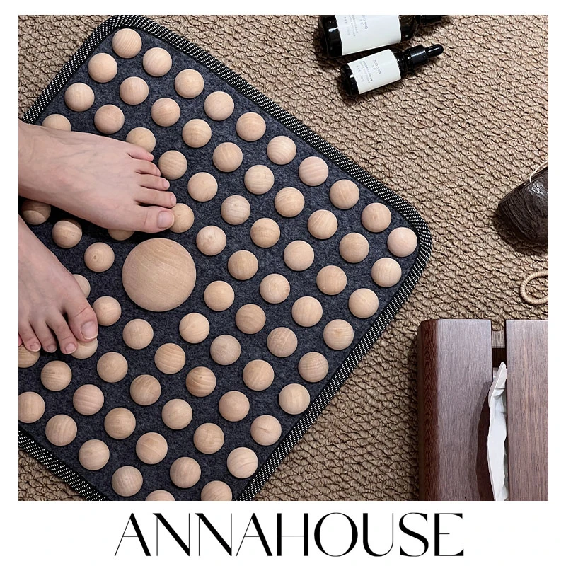 ANNAHOUSE实木足底按摩垫干料原木超慢跑足疗指压板踩脚底穴位