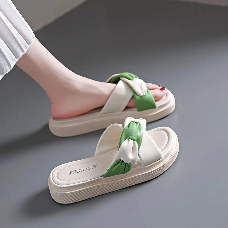 仙女风凉拖女外穿夏季2024年新款百搭时尚网红交叉拖外出厚底拖鞋