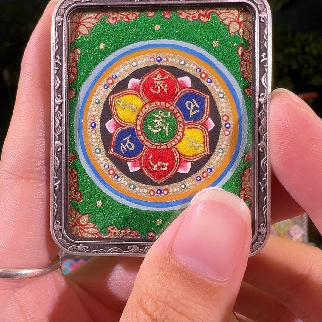 吊坠0**N六字真言热贡纯手绘唐卡