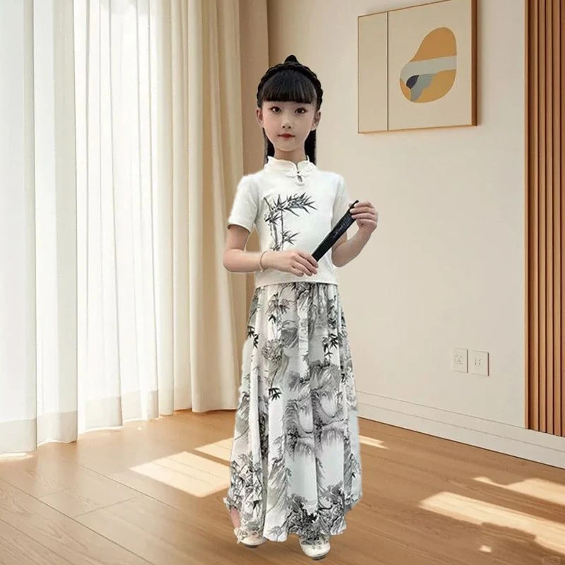 女童套装夏季薄款新中式中大童2025新款洋气中国风儿童夏装两件套