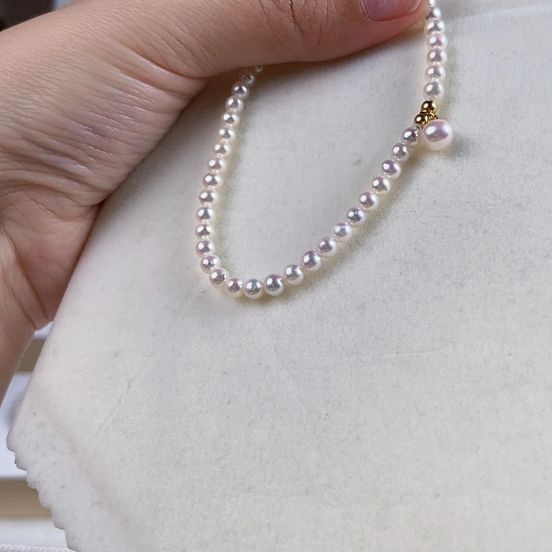 淡水珍珠手绳18K金镶嵌