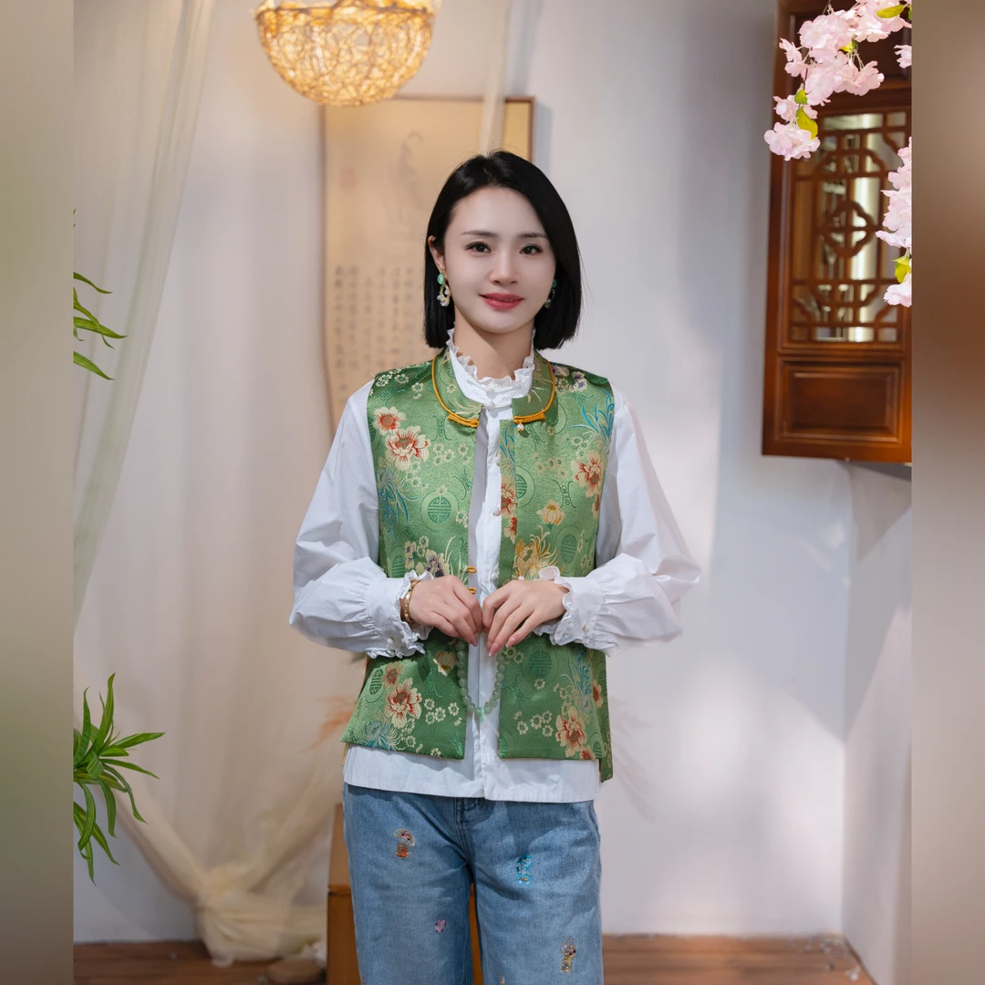 【朵朵】新中式国风定制高级时尚百搭马甲新款HF-870021（169）