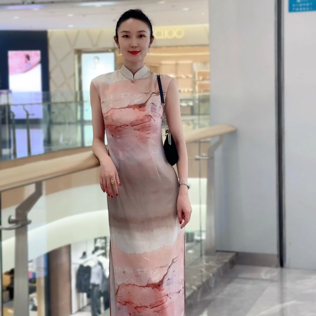 【格蕾丝专属】CIXU瓷叙 合欢2025夏季冰丝缎中式旗袍裙 2522S07