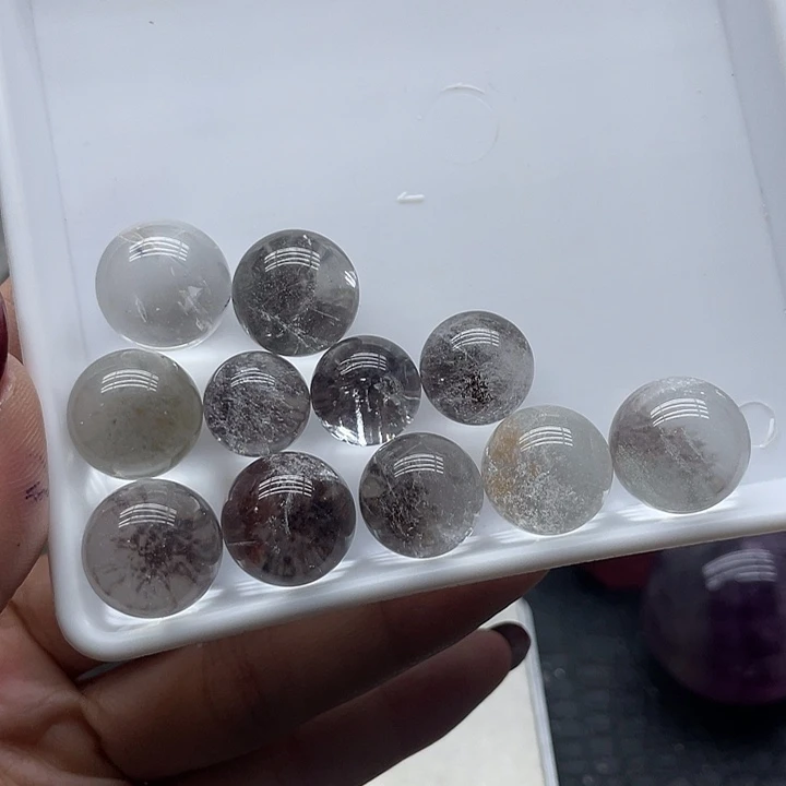 水晶珠宝半成品未镶嵌12幽灵球1.5m左右