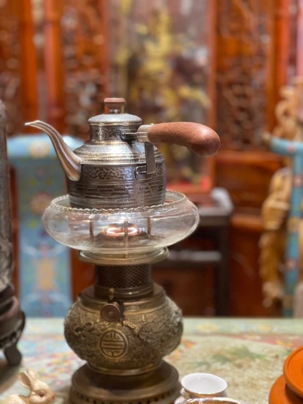 9999手工银壶 侧把烧水壶 功夫茶壶