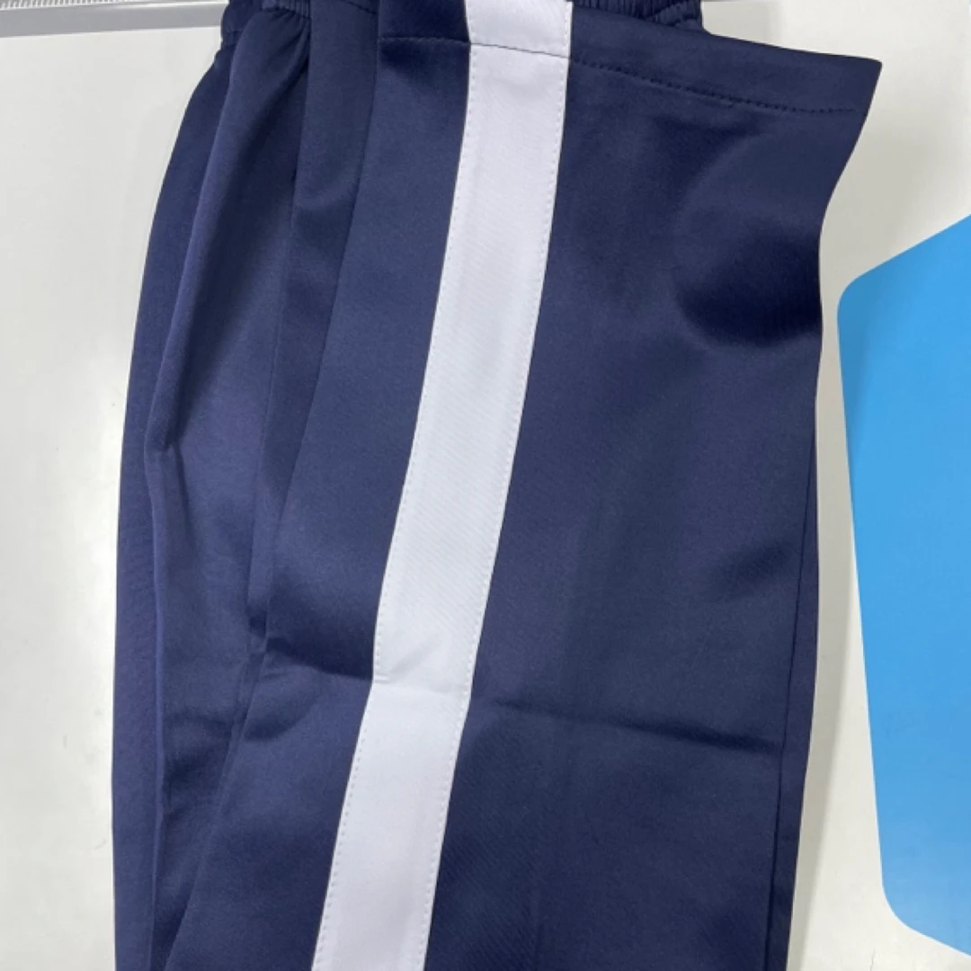 青州中学冬季加绒裤藏青色一道宽白杠初中小学生通用秋冬运动裤