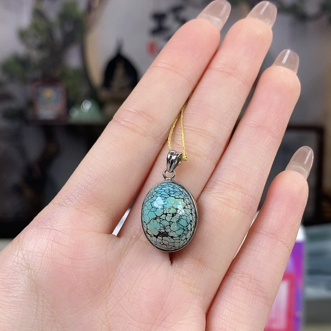 臻***姐绿松石银S925镶嵌珠宝奇石