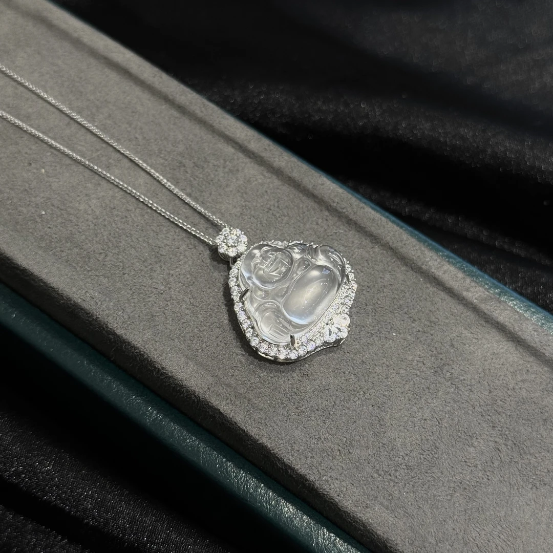 S925银石英质玉(水沫)吊坠含链-多样性发一-SYZY012