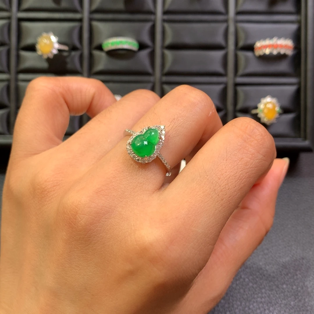 翡翠银S925镶嵌戒指