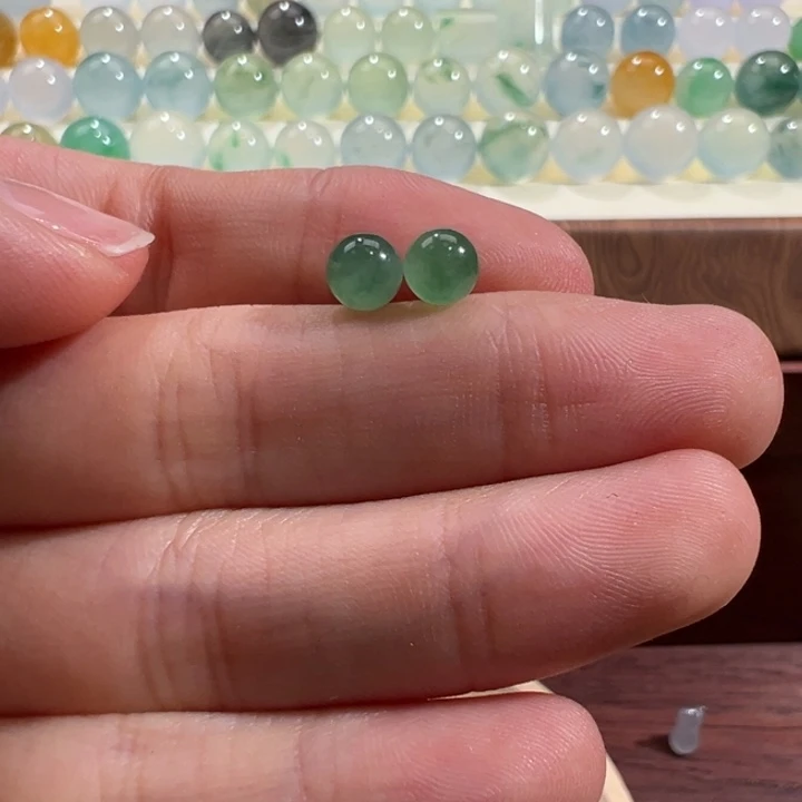 翡翠散珠天然缅甸翡翠A货5.3-5.4