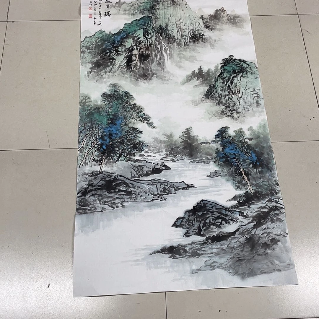 西***裱国画四尺画芯 捡漏