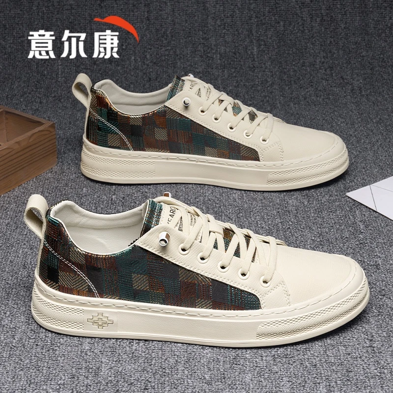 意尔康男鞋2025新款夏季透气潮流爆款休闲帆布鞋软底小白鞋免系带