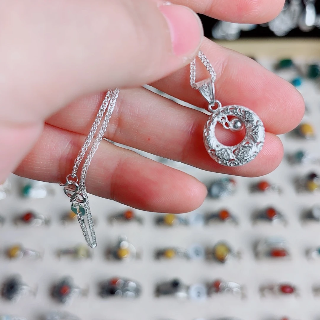 925银925纯银项链平安扣