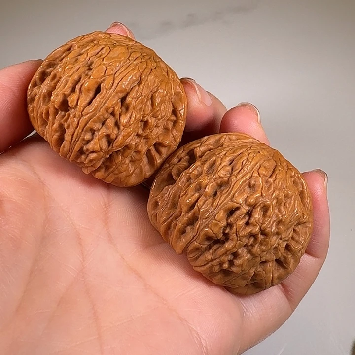 文玩核桃把件绣球货头 边42+